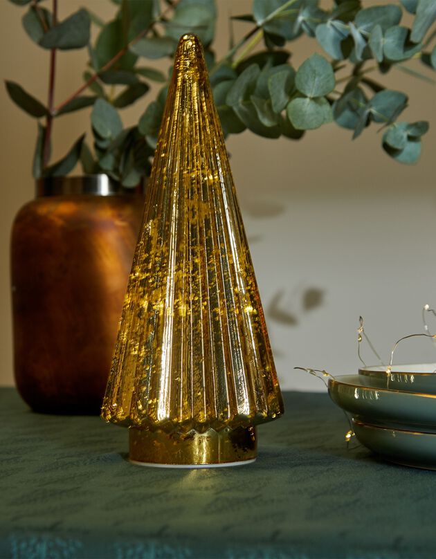 Goudkleurige kerstboom met LED-lampjes (goudkleurig)