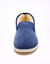 Stille pantoffels in velours met wolvoering (marineblauw)
