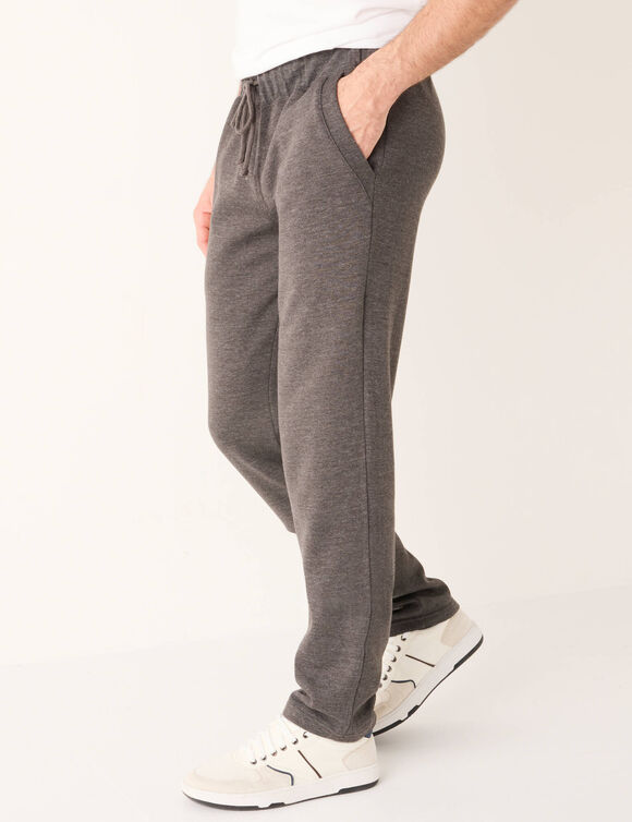 Pantalon jogging molleton bas droits (anthracite chiné)