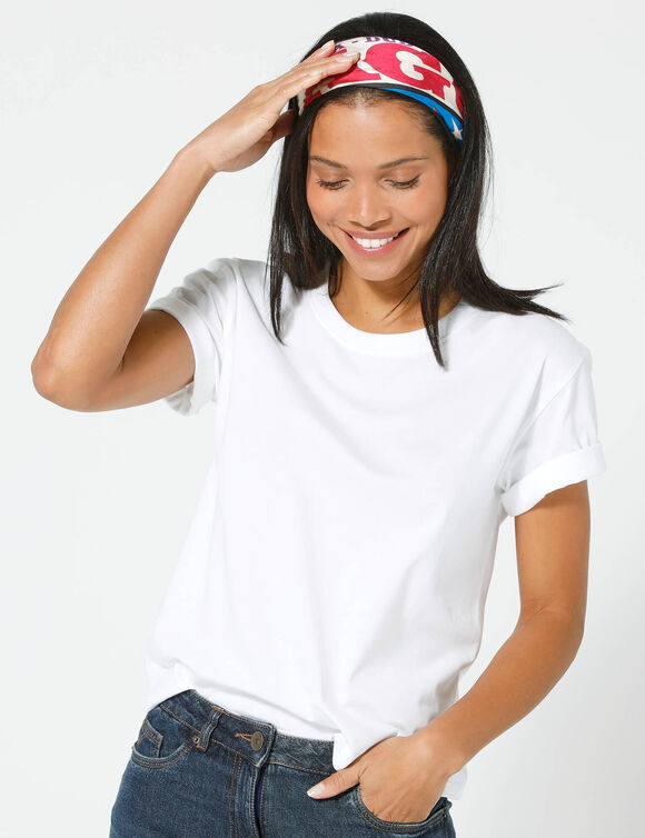 Boxy T-shirt met ellebooglange mouwen (wit)