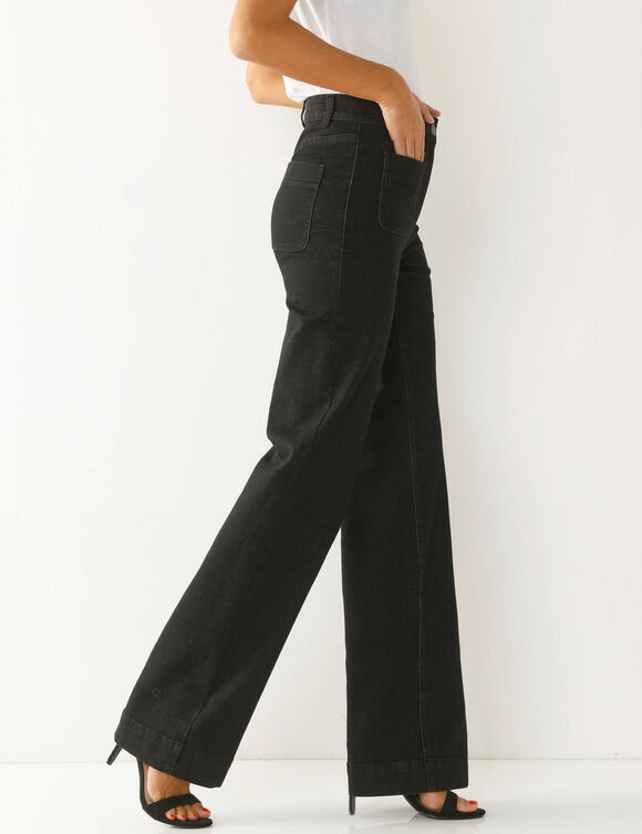 Jean coupe large taille haute, stature moyenne (black used)