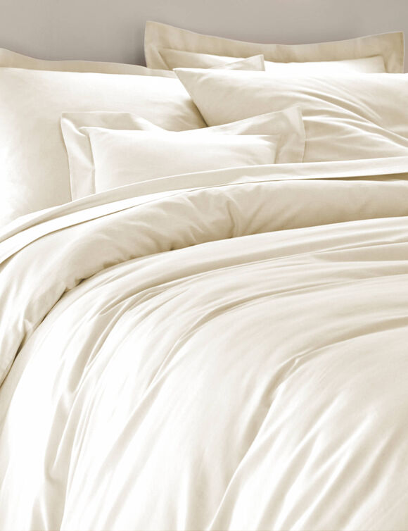 Effen bedlinnen in katoen (ecru)