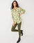 Likethemd met tweekleurige print, crêpe (groen / beige)