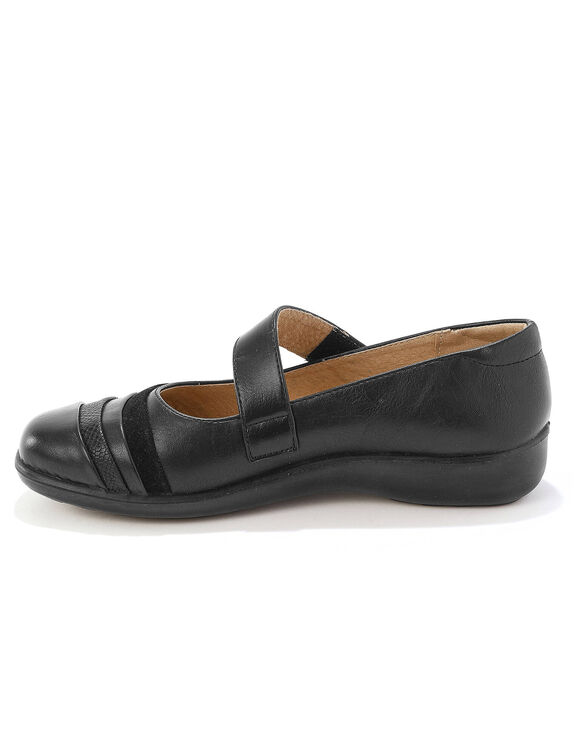 Comfortabele, brede schoenen met scratchsluiting (zwart)