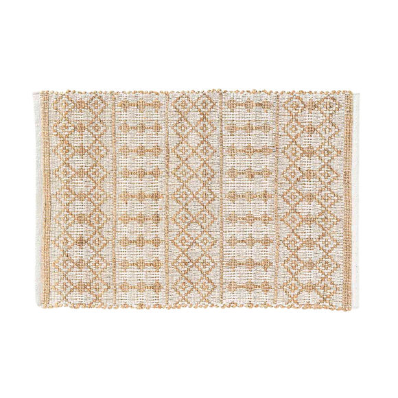 Tapis rectangulaire motifs géométriques (naturel)
