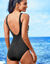 Maillot de bain 1 pi&egrave;ce &agrave; bandes (noir / blanc)