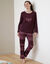 Pyjama in fleece met lange mouwen en hartprint (pruim)