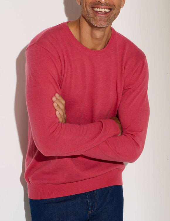 Pull uni col rond (framboise)