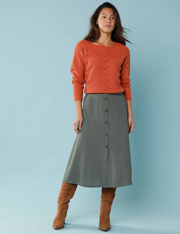 Pull spécial petites, maille perlée (paprika)