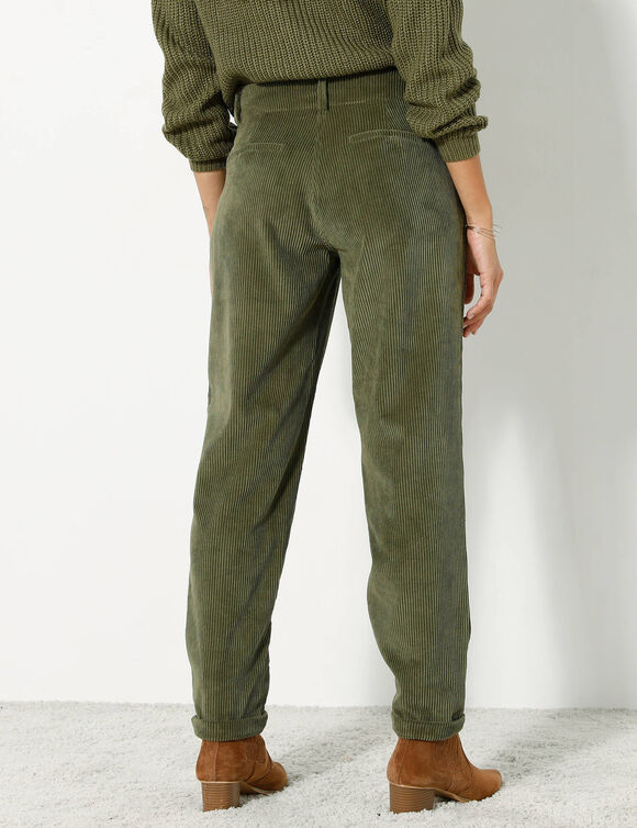 Pantalon 7/8ème, velours (kaki)