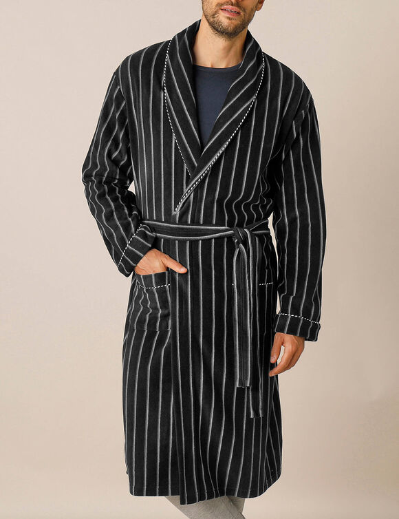 Kamerjas in fleece (grijs gestreept)