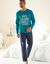 Pyjama met ronde hals en letterprint (eendenblauw / marine)