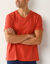 T-shirt met V-hals en korte mouwen &ndash; set van 3 (koraal + saliegroen + kaki)