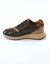 Leren sneakers met rits en veters (zwart)
