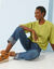 Trui met ellebooglange mouwen, patenttricot met zachte touch (anijs)