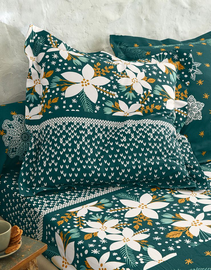 Bedlinnen Sierra in katoen met bloemenprint, groen Bedlinnen Sierra in katoen met bloemenprint, groen, hi-res image number 4