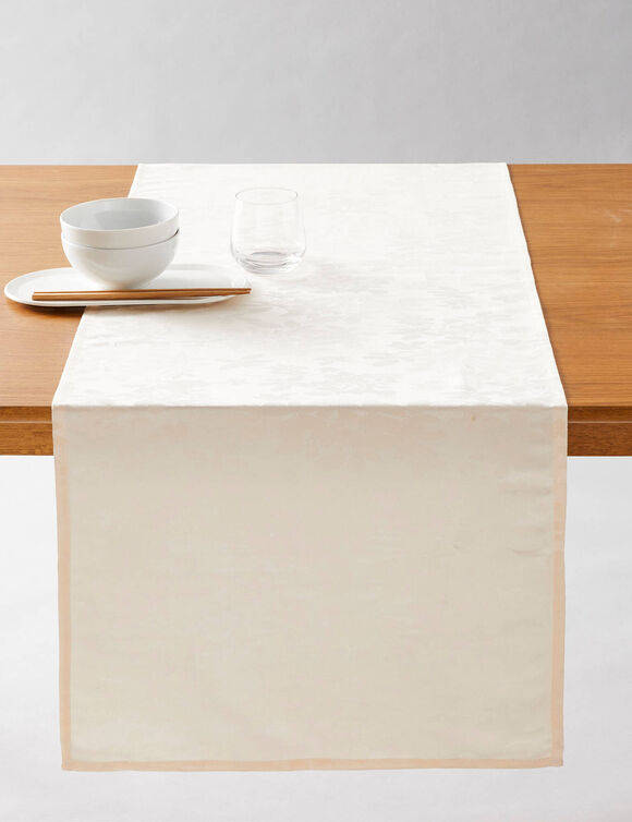 Nappe damass&eacute;e feuillages Colombine&reg; (ivoire)
