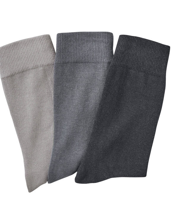 Mi-chaussettes basiques - lot de 3 paires (gris)