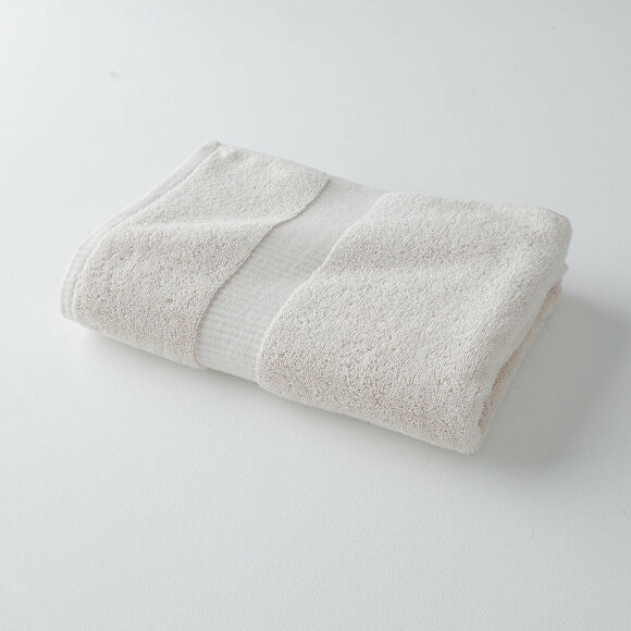 Collection serviettes de bain unies 640g/m2 confort prestige (ivoire)