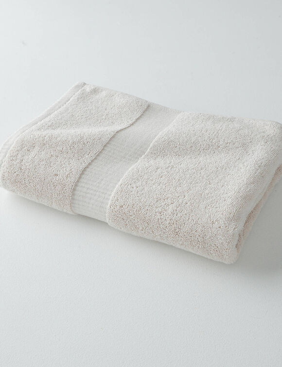 Collection serviettes de bain unies 640g/m2 confort prestige (ivoire)