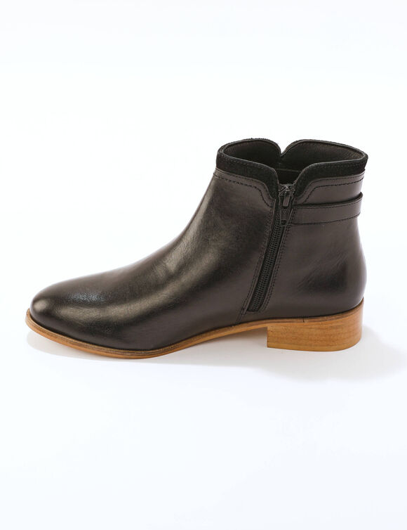 Boots plates en cuir (noir)