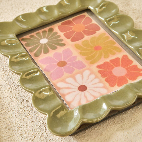 Cadre photo c&eacute;ramique rectangulaire vert  (vert)