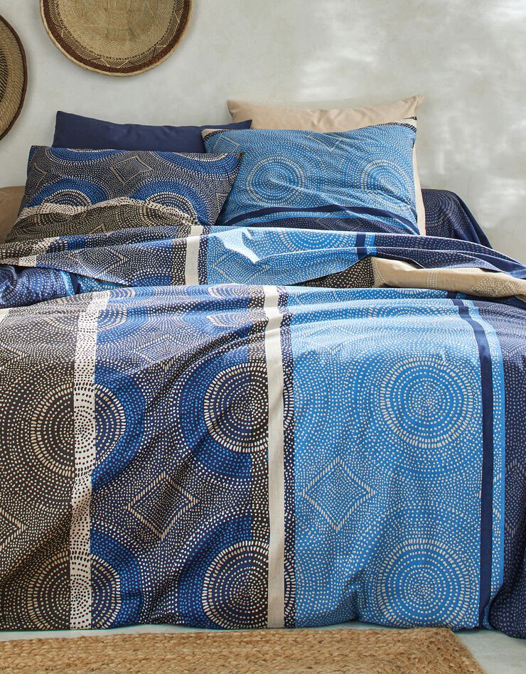 Linge de lit Youssou coton (bleu)