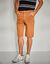 Stretchbermuda met 5 zakken, elastische tailleband opzij (karamel)
