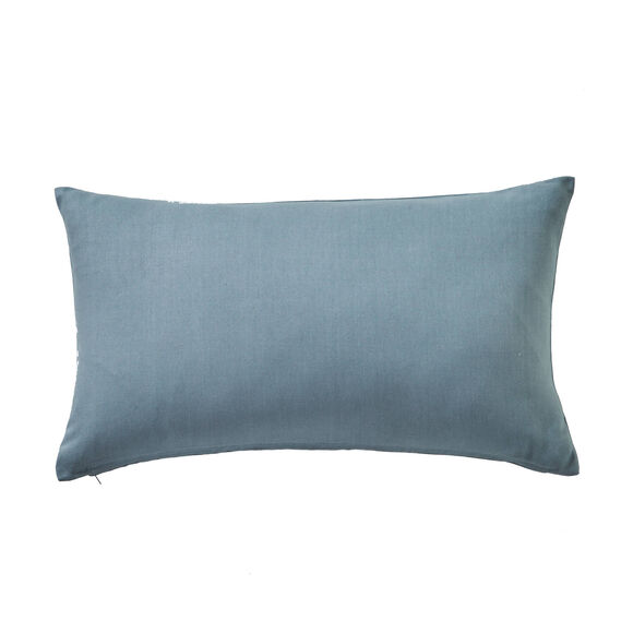 Housse de coussin unie bachette - lot de 2 (bleu gris&eacute;)