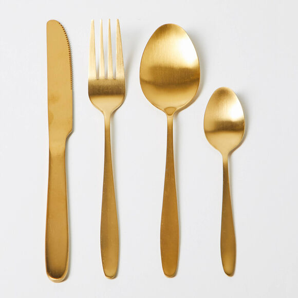 Bestek in goudkleurig inox, 16-delig (goudkleurig)