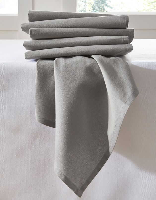 Serviette de table unie - lot de 6 (gris)