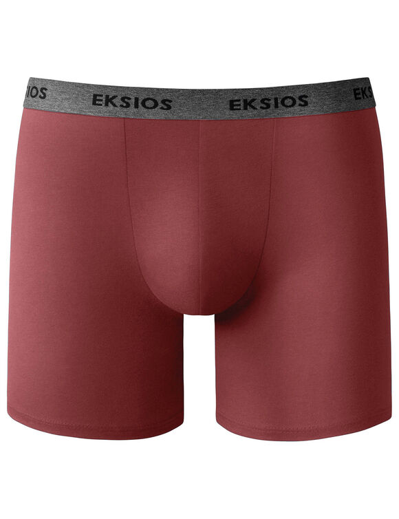 Boxer long coupe short - lot de 2 (bleu canard + bordeaux)