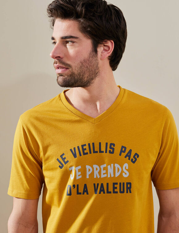 Pyjama short message (miel / gris)