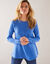 Trui in patenttricot met uitlopend model met zachte touch (lavendelblauw)