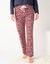 Pantalon pyjama coton imprimé "Beautiful" (bordeaux / écru)