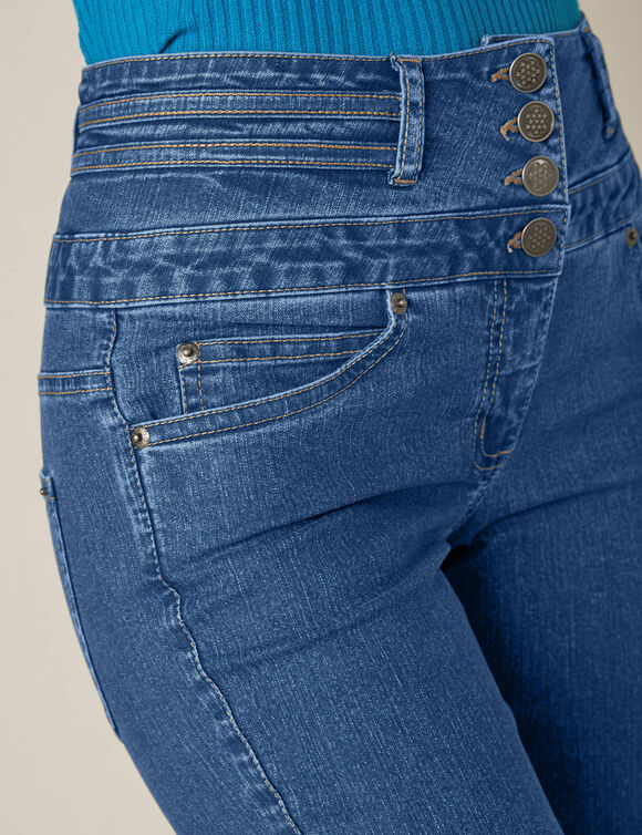 Jean droit taille haute - petite stature (stone)