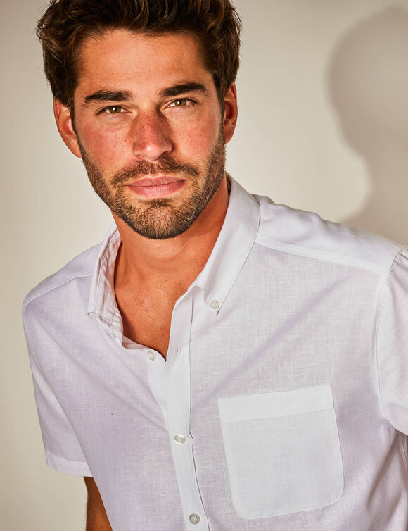 Chemise unie manches courtes (blanc)