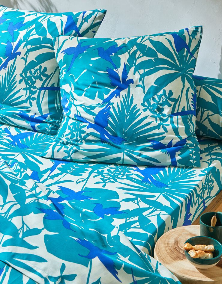 Linge de lit Paradise imprimé exotique en coton (vert)
