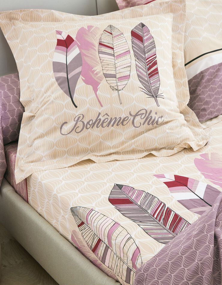 Bedlinnen Bohemia in katoen met 'Bohème Chic' print, roze, hi-res image number 3