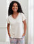 Pyjamashirt met korte mouwen (ecru)