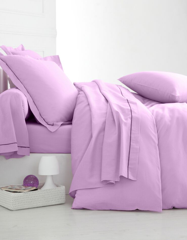 Linge de lit uni polyester-coton Colombine (lavande)
