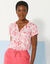 Bloes met korte mouwen, bloemenprint (roze / wit)