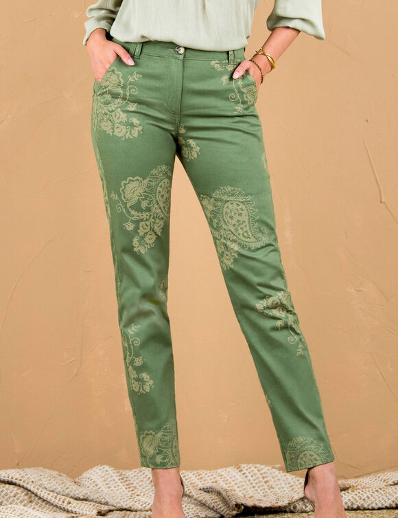 Pantalon imprimé cachemire (bronze)