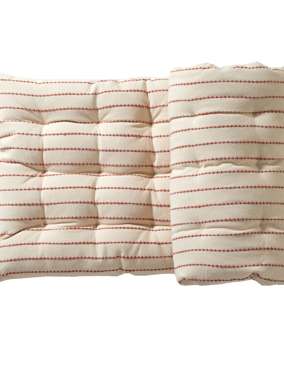 Long coussin déco tissage artisanal (naturel / terracotta)