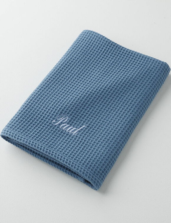 Serviette de bain nid d'abeille  Colombine®, personnalisable, 240 g/m2 (bleu)