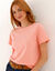 T-shirt manches courtes &agrave; revers (corail)
