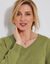 Pull col V, laine d'agneau (vert mousse)