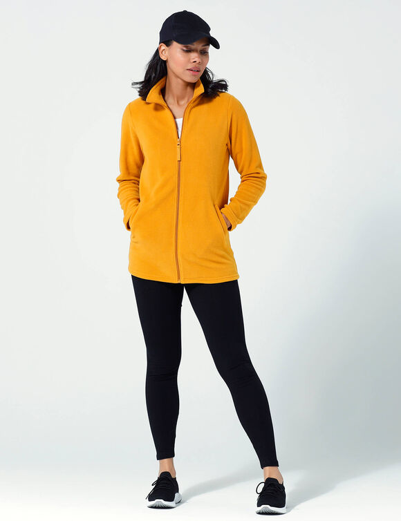 Veste polaire zippée manches longues (curry)