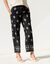 Ruime broek met hoge taille, bedrukte viscose (zwart / ecru)