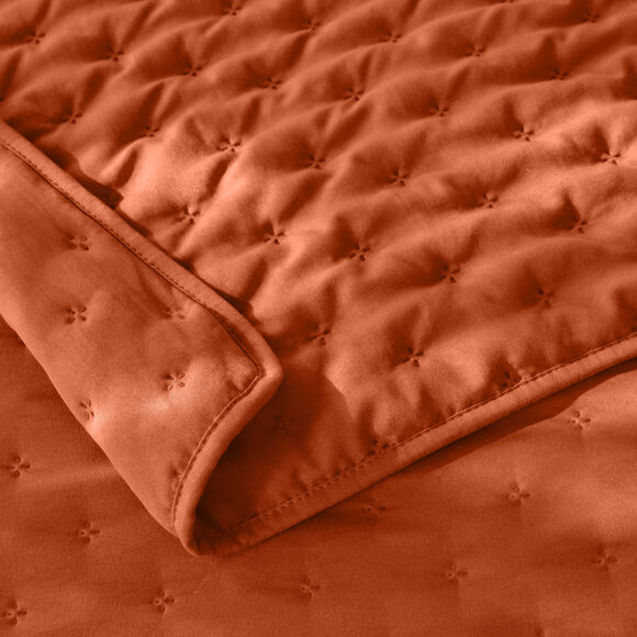 Gematelasseerde deken - microvezel (terracotta)
